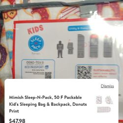 Sleeping bag back pack New! 