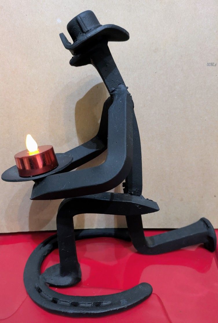 Horseshoe Iron Candle Holder