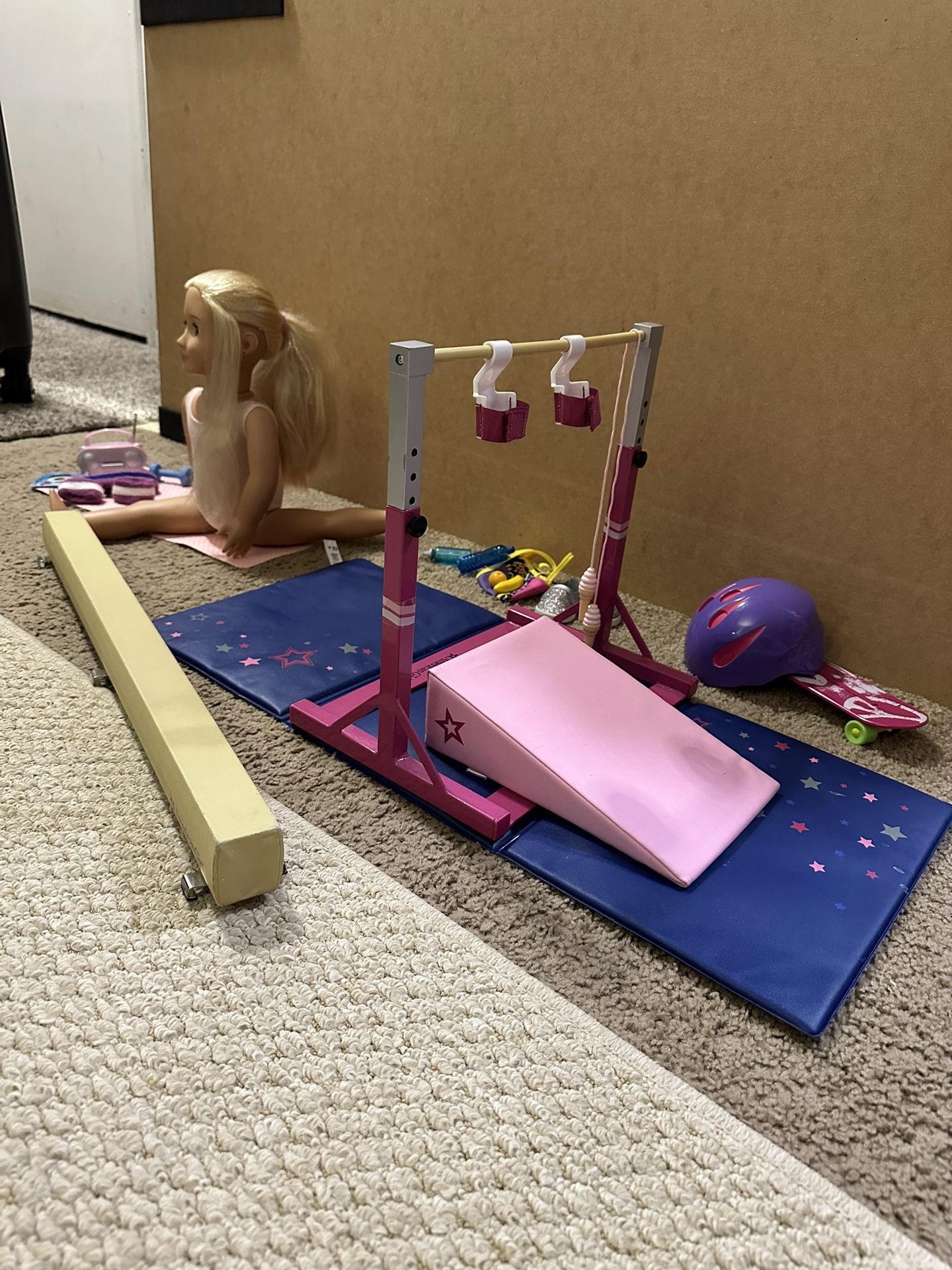 American Girls Gymnastics Stuff with OG Doll