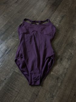 Purple Ballet Leotard With Rhinestones On Back Straps