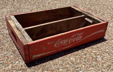 Vintage 1965 Wooden 2-Chamber Coca Cola Crate