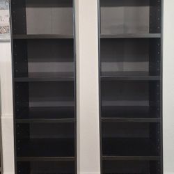 (2) Black 5 Tier Bookcases / Book Cases / Book Shelves - $40ea / $75 for Both