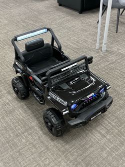 Kids 12V Electric Ride-On Off-Road Jeep, Battery Powered Toy Car with LED Headlights & Light Bar, rugged wheels, spacious seat and realistic SUV-style