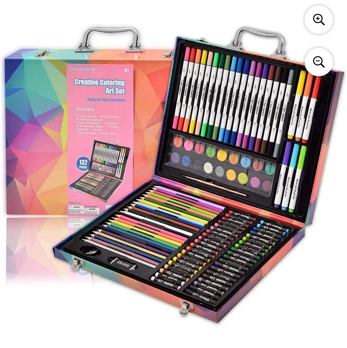 132 Piece Art Set, Inspiration Art Case Coloring Set, for Age 4-12