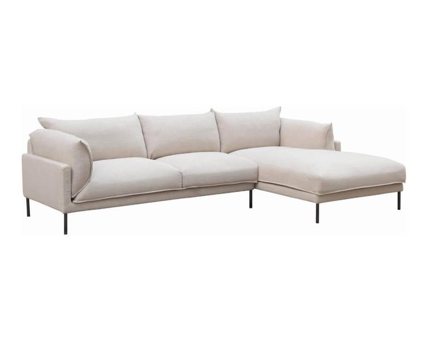 Moe’s Home Jamara Sectional Sofa – Light Gray/Beige Blend