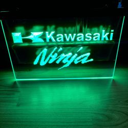 KAWASAKI LED NEON GREEN LIGHT SIGN 8x12