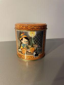 Vintage Pinocchio Candy/Bank Tin with Original Candy