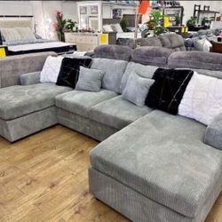 On Sale ‼️$399 U Shape Sectional,  Double  Chaise Sofa Brand New