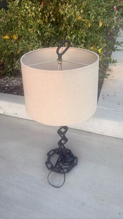 Unique black Metal chain Khaki Fabric Shade Lamp Cover