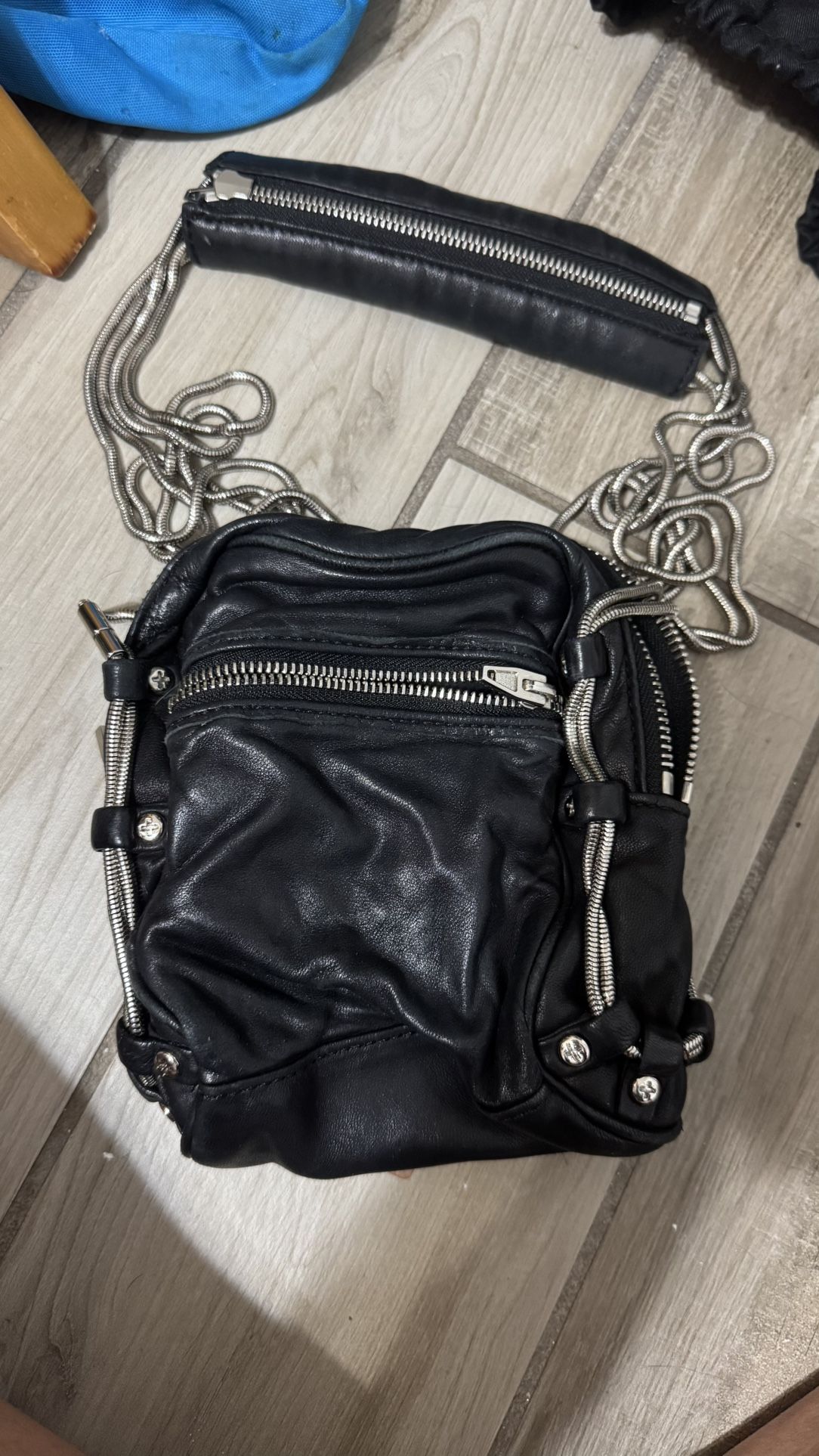 Authentic Alexander Wang Rockie Pebbled Leather Crossbody Bag – Black