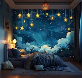 Starry Night Sky peel and stick wallpaper 118x98 in