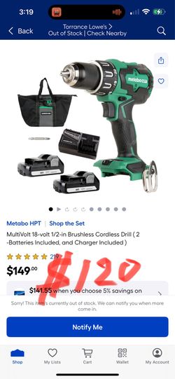 Metabo HPT | Shop the Set MultiVolt 18-volt 1/2-in Brushless Cordless Drill (2 -Batteries Included, and Charger Included)