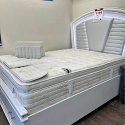 UPSCALE BEDROOM SET BRAND NEW QUEEN PILLOW TOP MATTRESS AND BOXSPRING SAME DAY DELIVERY 