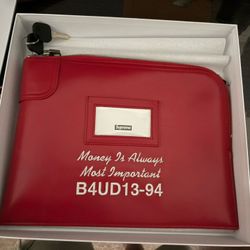 Leather Supreme Money Bag (Red)