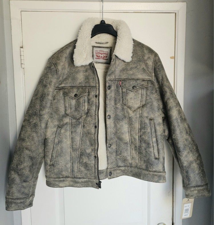 Men's Levi's Vegan Suede Shearling Sherpa Jacket XL