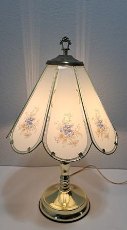 Glass Paneled Brass Plated Lamp 