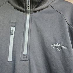 EXCELLENT CONDITION MENS CALLAWAY WEATHER 1/4 ZIP BLACK GOLF JACKET SIZE XL