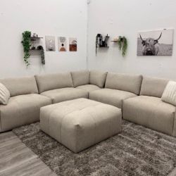 Cream Modular Sectional Couch - Free Delivery