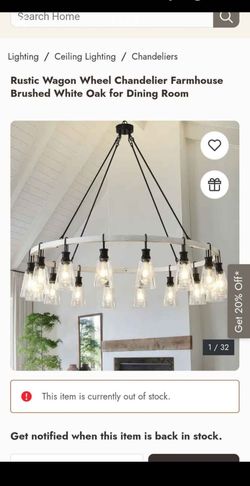 Rustic Wagon Wheel Farmhouse Chandelier