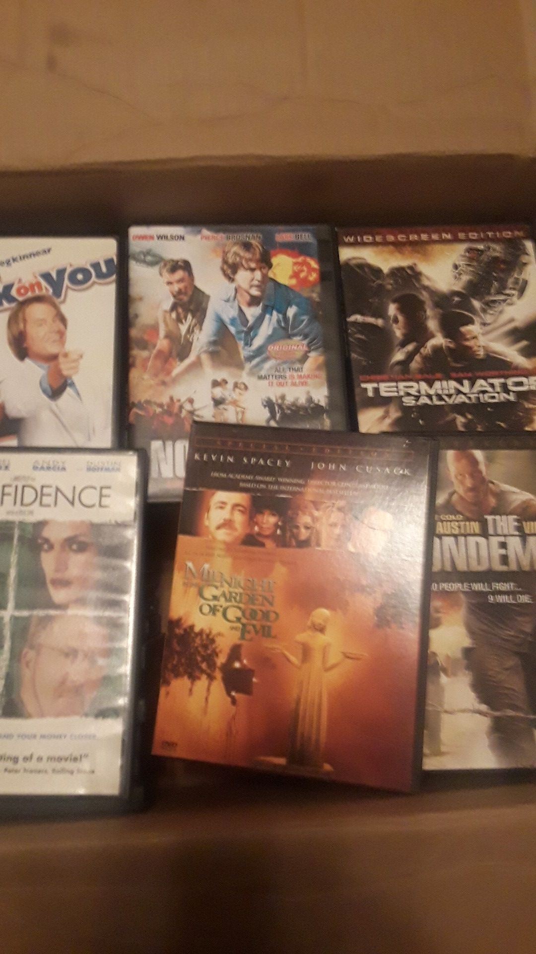 DVD movies and a couple of blue ray.