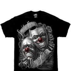 Camiseta de David Gonzales DGA con arte chicano de un Lowrider y la frase 'Smile Now Cry Later'