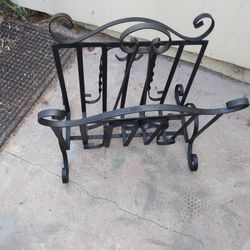 Antique Rod Iron Magazine Rack