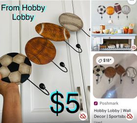 $5 like New Sport Balls Metal wall coat hooks, great for office,rooms hang backpacks,hats etc