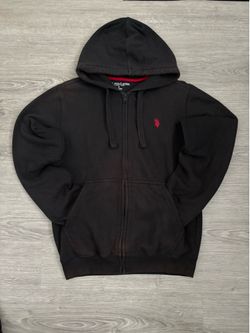 Polo hoodie black zip up size S very good condition