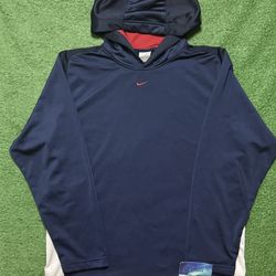 Vintage Nike Dri Fit Center Swoosh Hoodie Medium 