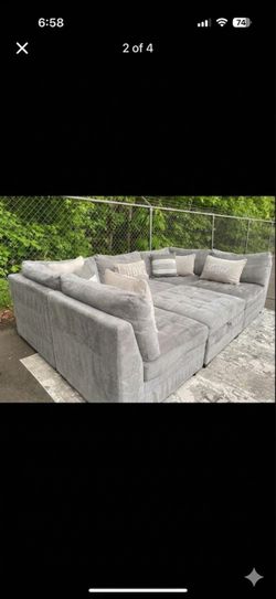 Grey modular sectional couch