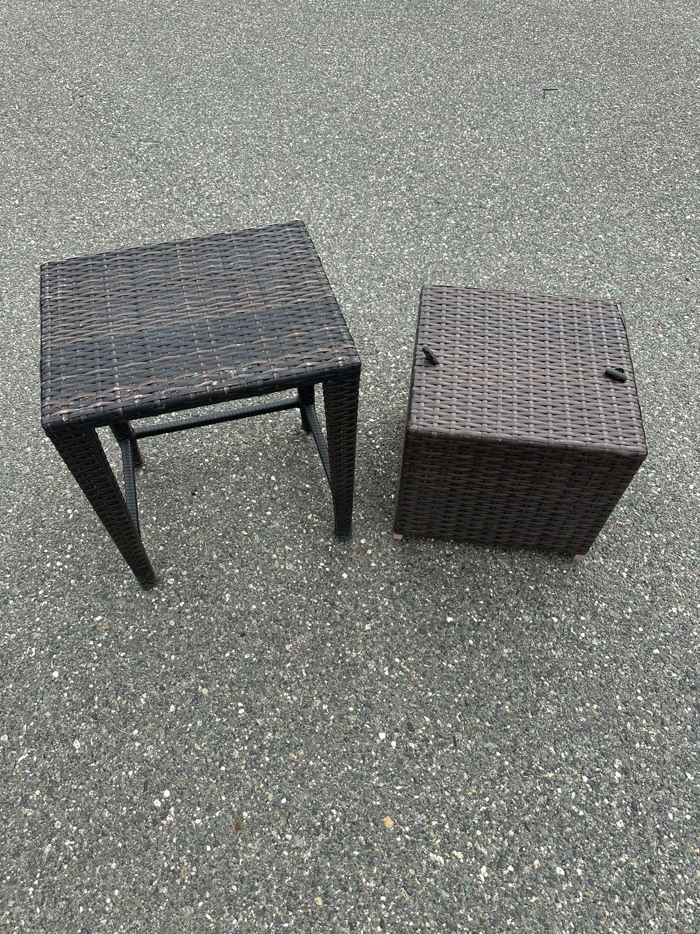 Outdoor Table And Ottoman. 