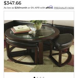 Round Coffee Table Set 