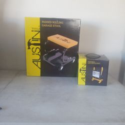AUSTIN TOOLS PADDED GARAGE STOOL & PORTABLE LED SPOTLIGHT