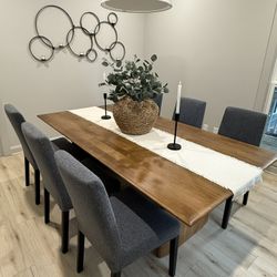 Gray Upholstered Chairs - Table NOT Included