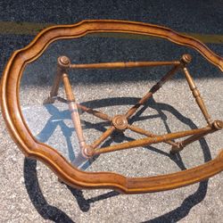 Vintage Mid-century 1970s Drexel Heritage Glass Oval Coffee Table