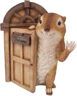Squirrel Welcome Tree House, Garden Yard Decorations, Full Color