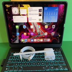 Apple IPad Pro 11” (Face ID / Liquid Retina / 2018 Model ) 64GB with Keyboard case, stylus pen & Accessories (256GB $469)