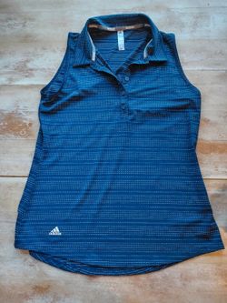 Adidas Navy White Dots Sleeveless Golf Top Size Small