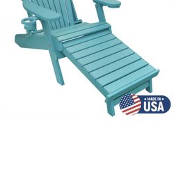  Deluxe Oversized Poly Lumber Folding Adirondack Chair with Cup Holders 