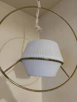 Modern Boho  metal hanging planter and ceramic pot