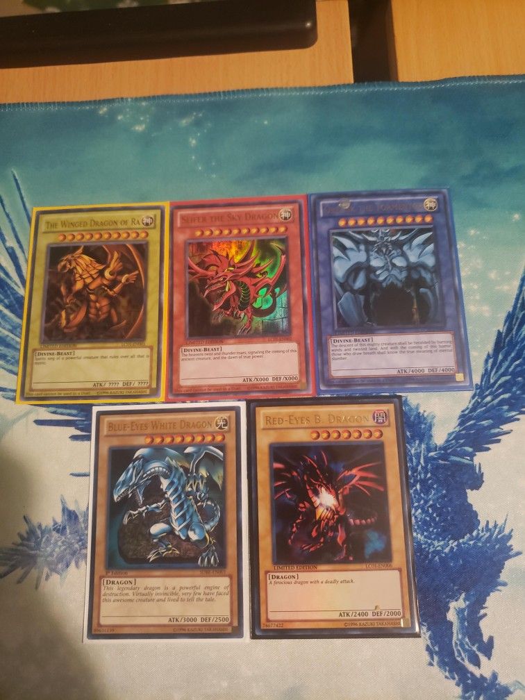 Yugioh Classic Anime God Cards + Blue-Eyes And Red-Eyes