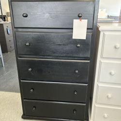 5 Drawers Solid Wood Dresser With Full Extension Rails Available In Different Colors 