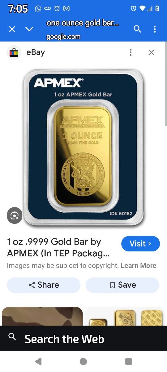 I Ounce Gold Bar To Trade 