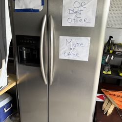 Refrigerator stainless steel double door $100 or best offer