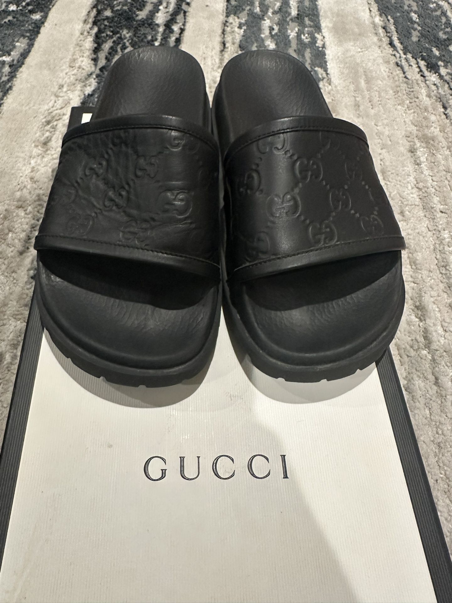 Authentic Black Gucci Slides -size 6
