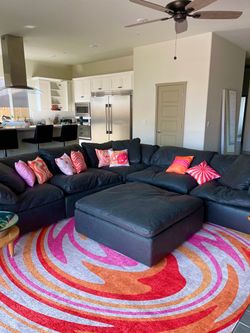 Large 5 piece sectional couch with ottoman