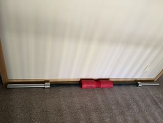 Olympic Bar with 25lb and 10lb plates and Squat Sponge cushion 