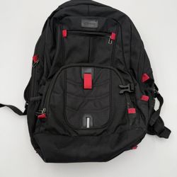 LOVEVOOK Laptop Backpack 17” USB Charging Port Travel School Bag Black Red