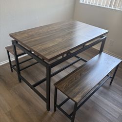 Kitchen Table With Two Benches *Like NEW*