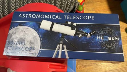 Brand new Telescope for Adults, 80mm/600mm AZ Refractor for Beginners High-power 80mm AZ refractor for adults and beginners, with Barlow lens, phone a